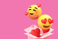 Valentine's Day emoticons background, pink 3D design