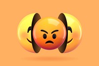 3D angry emoticon under smiling face illustration