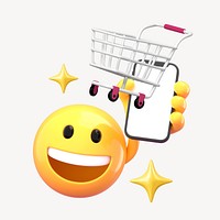 E-commerce emoji, 3D emoticon illustration