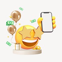 Prizewinner emoji, 3D emoticon illustration