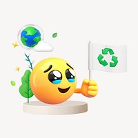 Environmentalist emoji, 3D emoticon illustration