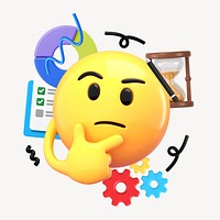 Business planing , 3D emoticon illustration