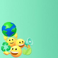 Environment support emoticons border background, 3D emoji