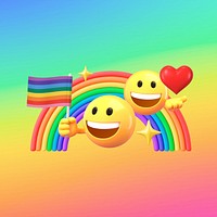 Rainbow LGBT 3D emoji illustration