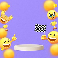 Race product backdrop background, 3D emoji