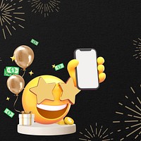 Lucky gift winner background, 3D emoji