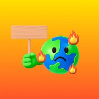 3D emoji climate change emoticon