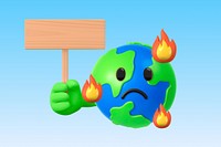 Global warming background, 3D emoji design