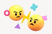 3D angry emoticons illustration