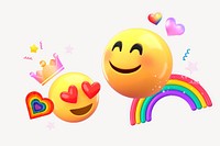 Cute love 3D emoticon illustration graphic