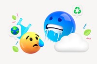 3D climate change emoticon illustration