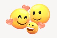 Family love 3D emoticon illustration graphic