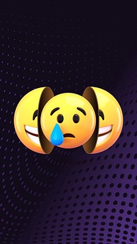 Crying emoticon iPhone wallpaper, mental health background