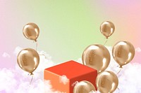 3D celebration balloons product backdrop background