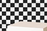 Black & white product backdrop, checkered pattern background