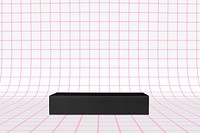 Pink & white product backdrop, black stand in 3D