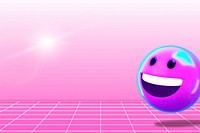 Smiling emoticons background, pink grid border