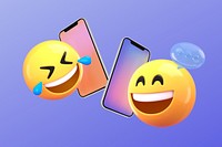 Happy emoticons talking on the phone