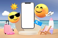 3D travel emoticons, online business illustration