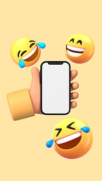Happy emoticons iPhone wallpaper, blank phone screen with design space