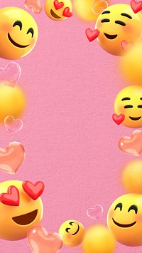 Love emoticons frame iPhone wallpaper, heart-eyes faces