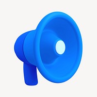 Blue 3D megaphone graphic