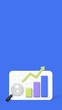 SEO analysis 3D iPhone wallpaper, blue background