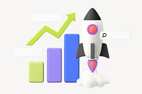 Startup success 3D rendered business graphic