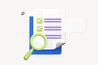 Admin checklist 3D rendered business graphic