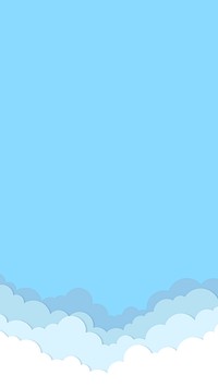 Blue sky phone wallpaper, cloud border background