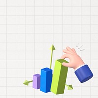 3D successful business background, growing bar charts