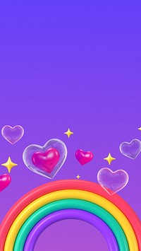 LGBTQ community 3D mobile wallpaper, purple background