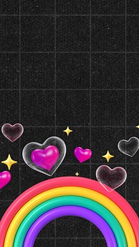 LGBTQ community 3D mobile wallpaper, black grid background