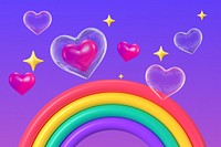 LGBTQ community 3D background, purple design