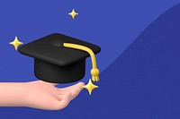 3D graduation cap background, education concept