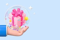 Hand offering gift background, birthday present