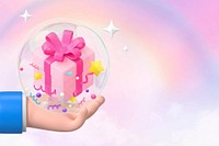 Hand offering gift background, birthday present