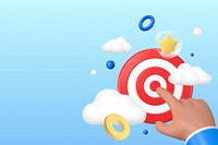 Finger pointing target background, 3D business concept