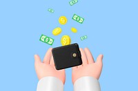 Finance passive income phone wallpaper, 3D hands illustration