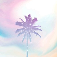 Aesthetic summer background, palm tree design 