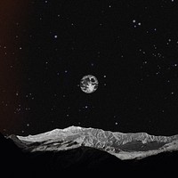 Dark night sky mountain background