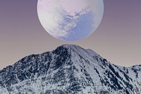 Aesthetic moon mountain background