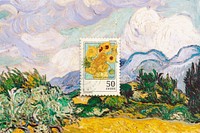 Van Gogh's sunflowers background, remixed by rawpixel