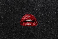 Aesthetic lips background, black design 