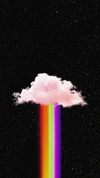 Rainbow cloud, dark iPhone wallpaper