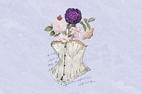 Flower and corset purple background