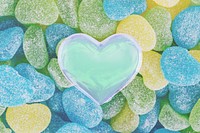 Heart candies background, blue & green design