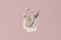 Pink flower vase background