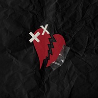 Aesthetic broken heart background, black design