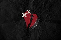 Aesthetic broken heart background, black design